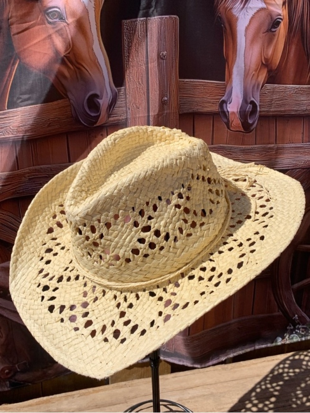 Classic Natural Straw Summer Cowgirl Hat